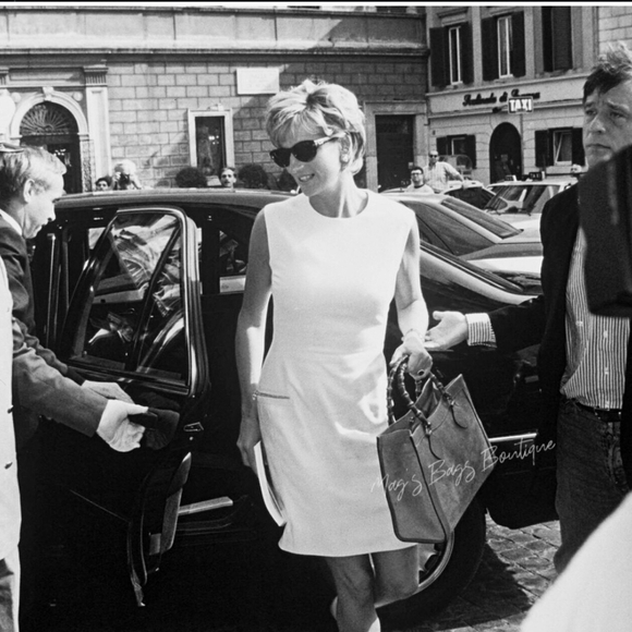 GUCCI DIANA Black Leather Tote Bamboo Handles - Picture 17 of 17